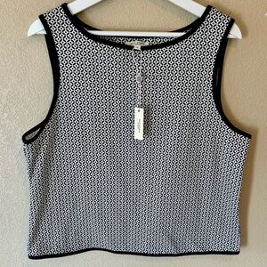 Max Studio NWT Monochrome Geometric Tank Top Size L